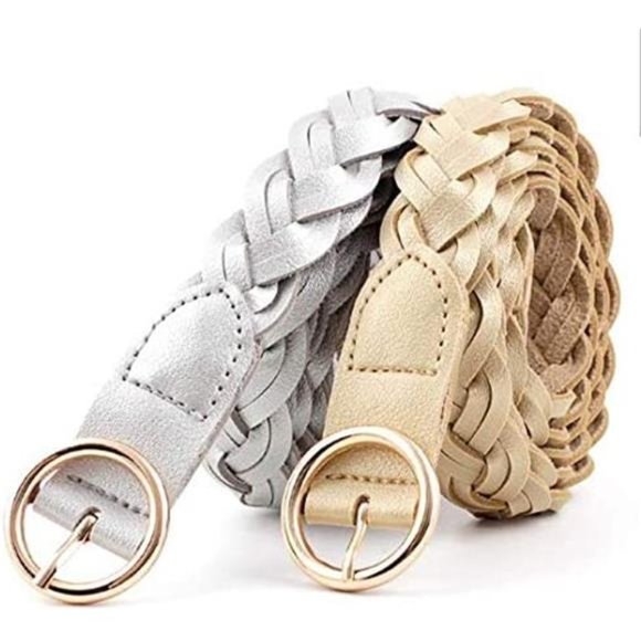 AYA Women\'s Braided Leather Belt | Skinny, Waist Belt for Dresses main image 6